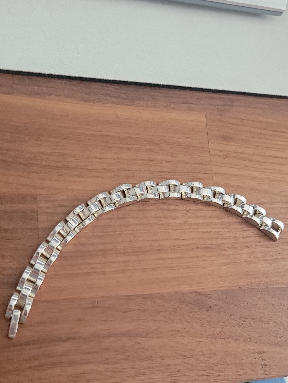 925 STERLING SILVER MENS THICK HEAVY CHUNKY BRACELET 7.5 Ish